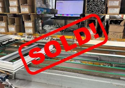 #06295 SCHIRMER HOLLINGER Complete production line for plastic windows, doors (PVC) – year 2009 – Capacity 200 windows per eight-hour shift – video available ▶️ – sold in Czech Republic