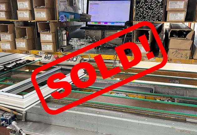 #06295 SCHIRMER HOLLINGER Complete production line for plastic windows, doors (PVC) – year 2009 – Capacity 200 windows per eight-hour shift – video available ▶️ – sold in Czech Republic