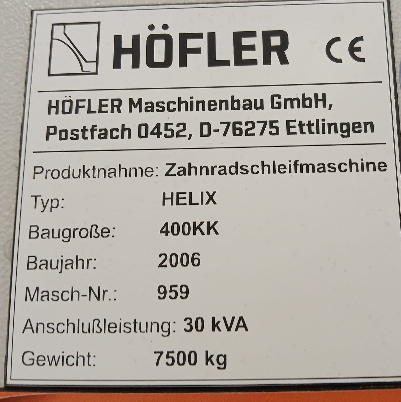 06332-HOFLER HELIX 400.08